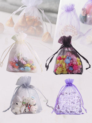 Cakulo 100pcs 3.9x4.7 Organza Gift Bags Drawstring for Wedding Candy Jewelry