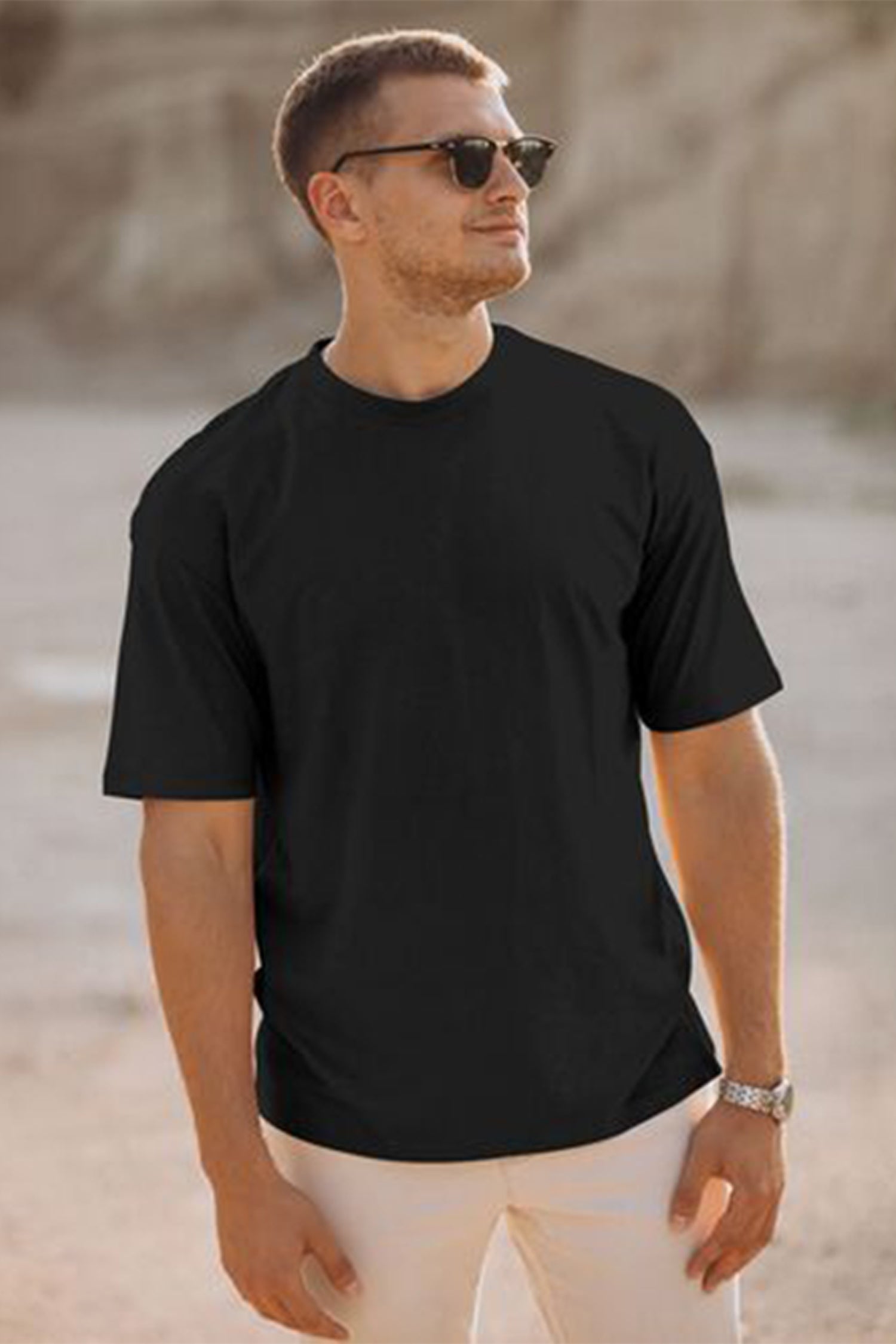 Men's Round Neck Short-Sleeve T-Shirt (Back area print)