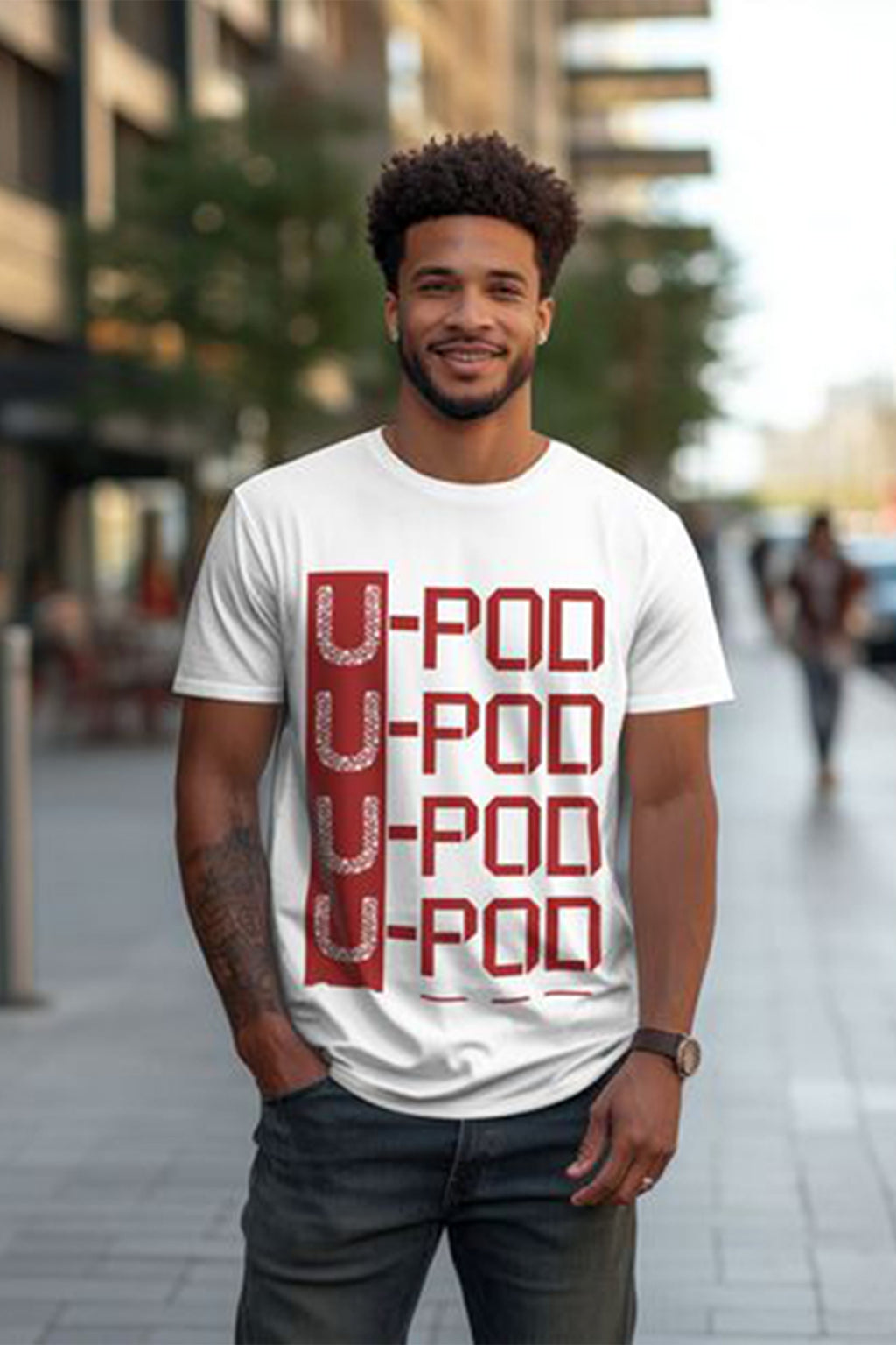 Cakulo Men's Round Neck Short-Sleeve T-Shirt ( Front Customization)