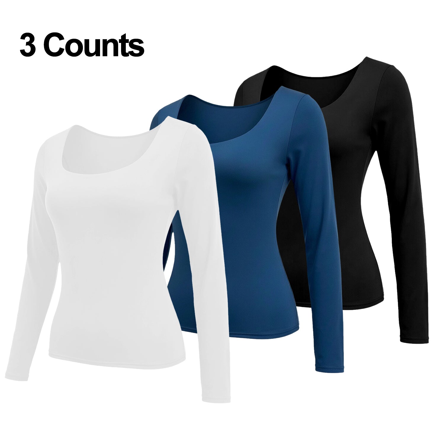 Cakulo Women's 4-Pack Long Sleeve Crop Tops Y2K Casual Streetwear