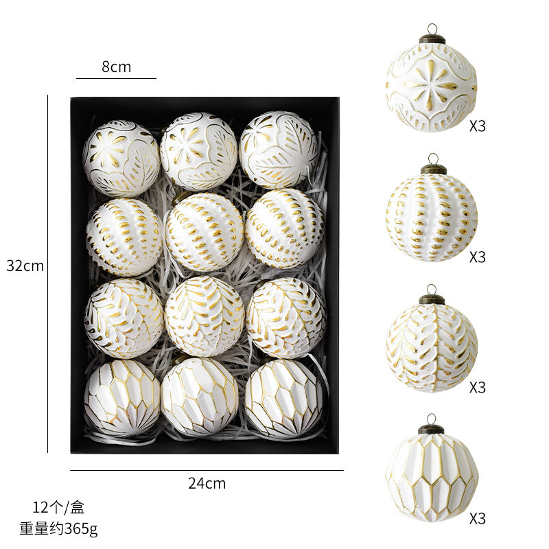 Christmas Decorations Retro Christmas Balls Christmas Ornaments Christmas Tree Decoration Balls Hanging Ornaments Scene Arrangement
