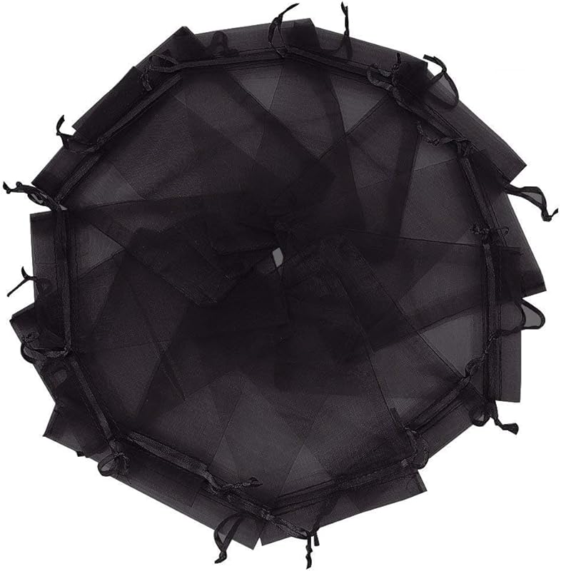 Cakulo 50pcs 6.7x9in Organza Bags Drawstring for Jewelry Candles Wine