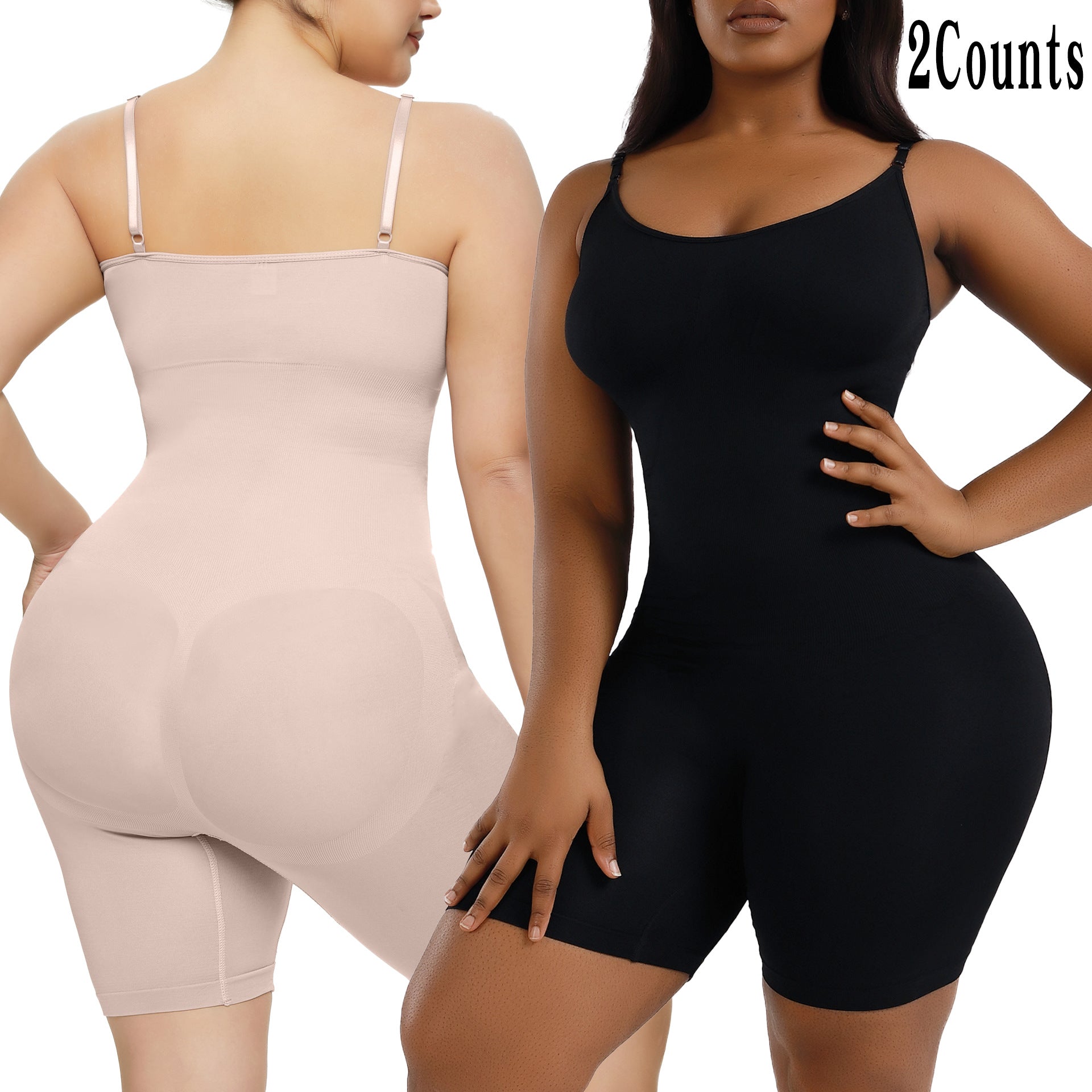 Cakulo Plus Size Postpartum Hip Lifting Seamless Full Body Belly Contraction One Piece Shapewear