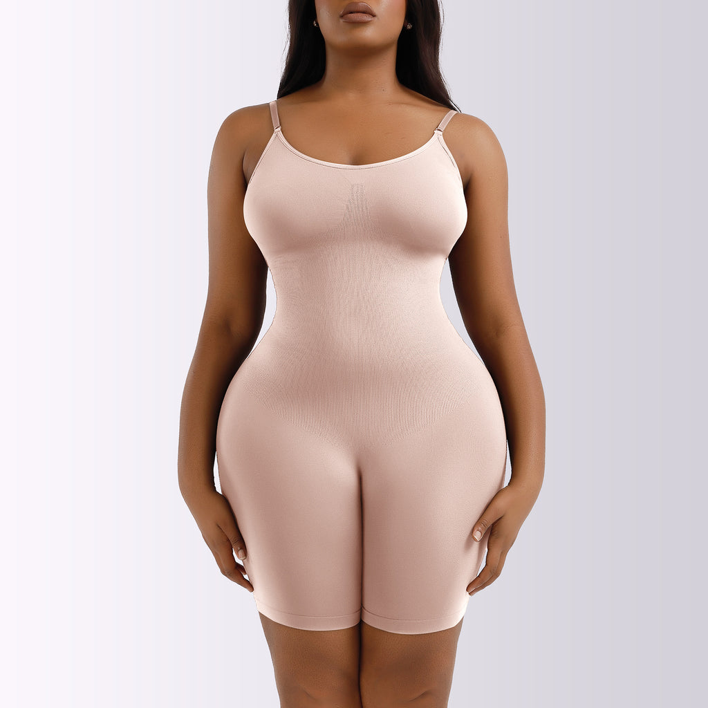 Cakulo Plus Size Postpartum Hip Lifting Seamless Full Body Belly Contraction One Piece Shapewear