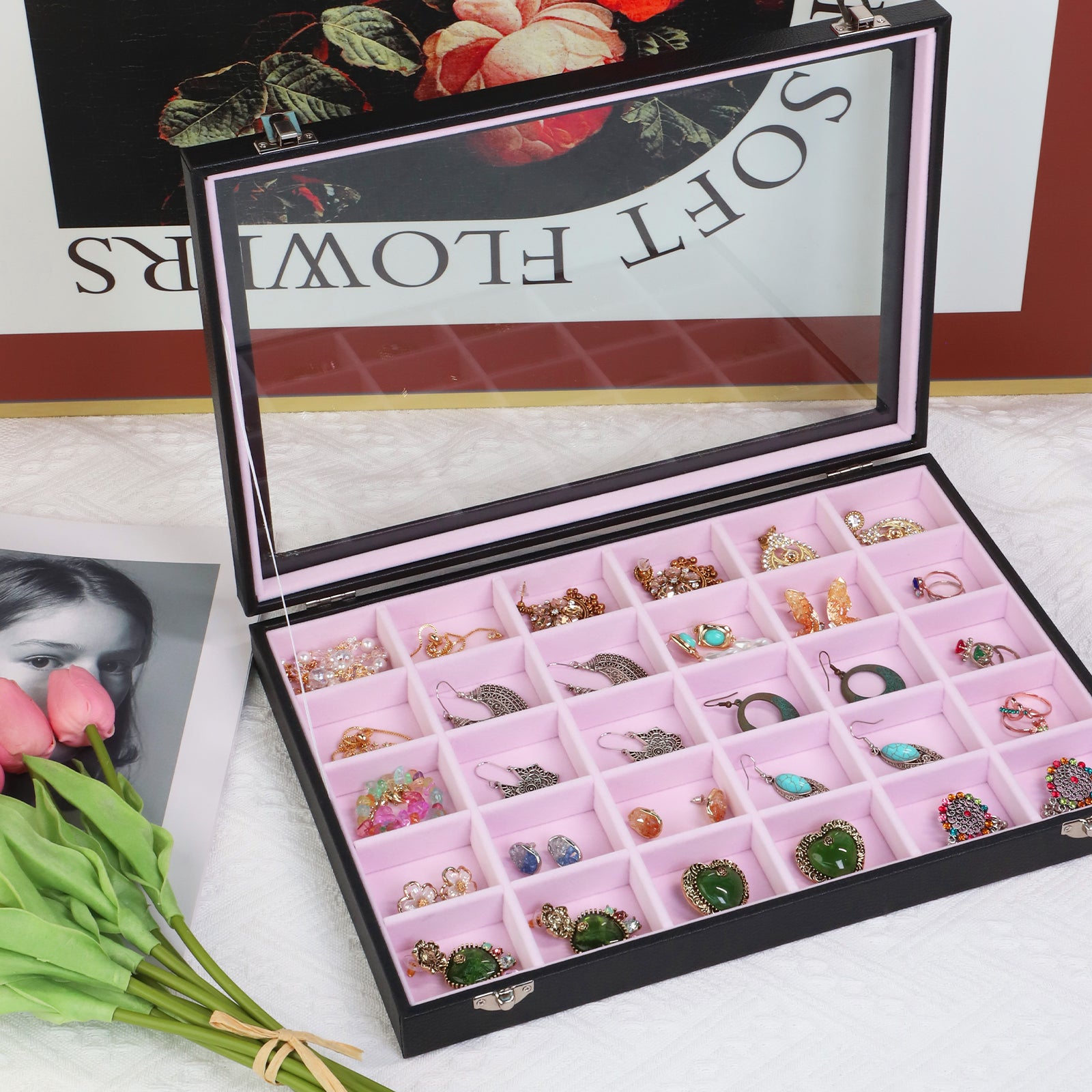 Cakulo Jewelry Organizer Earring Holder Organizer