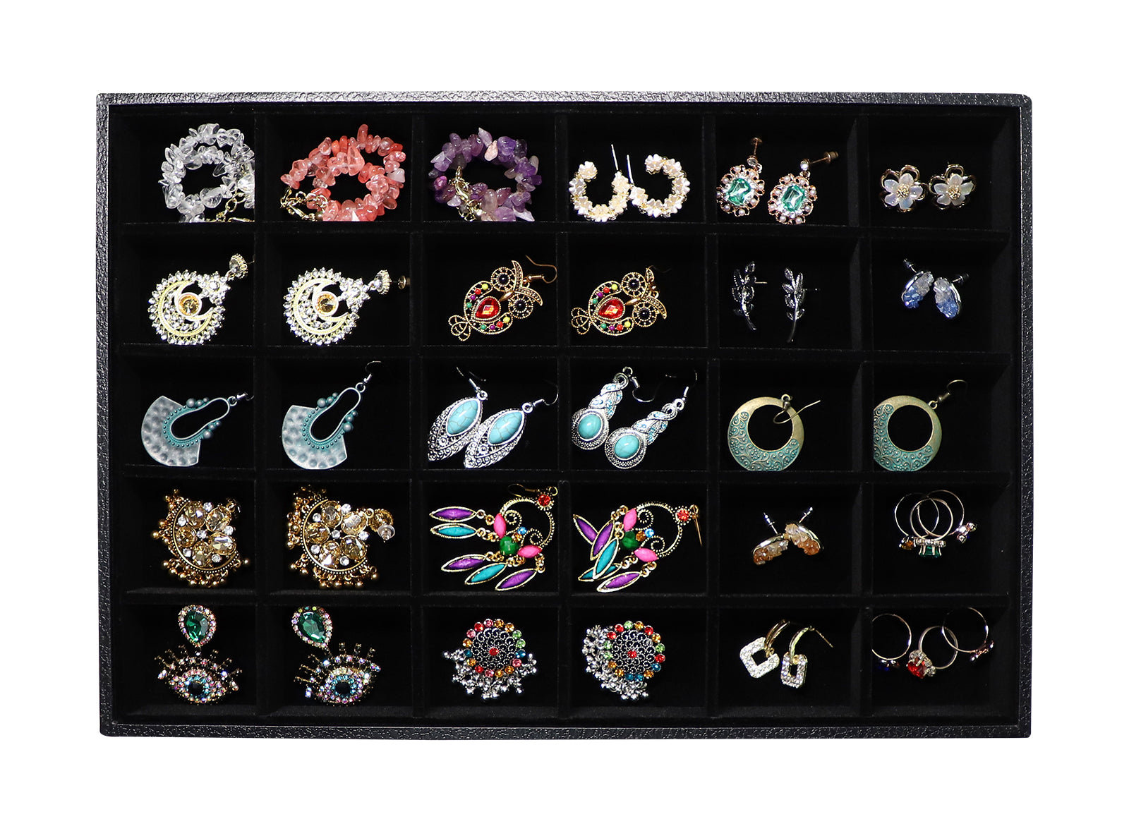 Cakulo Velvet Jewelry Tray Stackable Displays All Jewelry Perfect Showcase