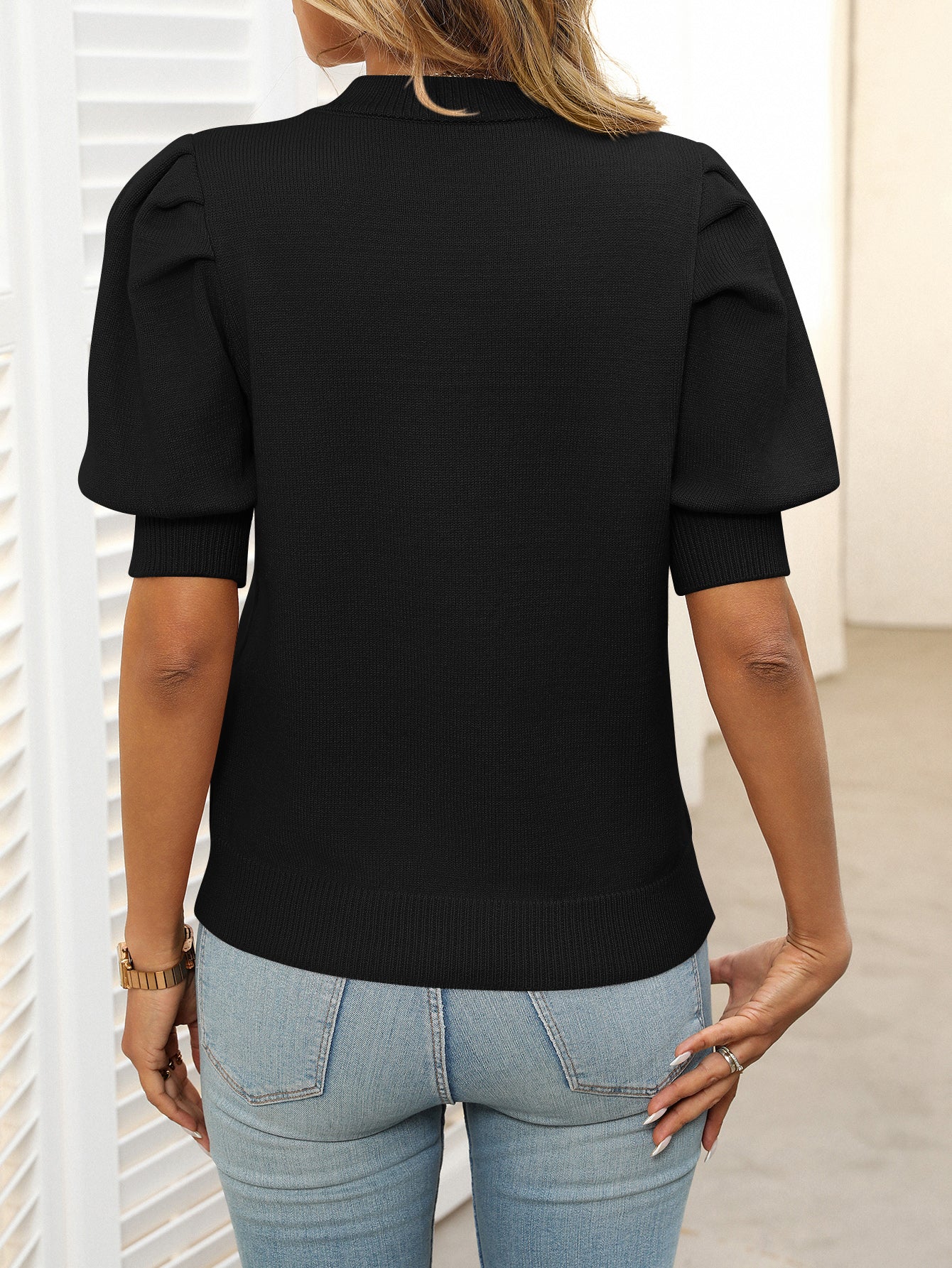 Cakulo Short Sleeve Sweater for Women 2026 Spring Summer Blouses Crewneck Knit