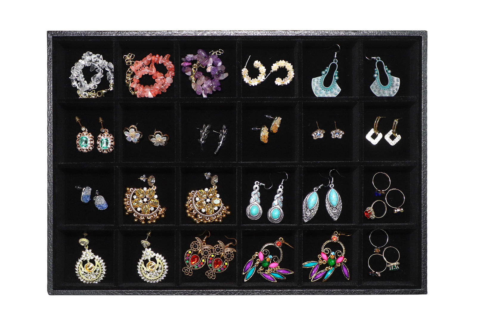 Cakulo Velvet Jewelry Tray Stackable Displays All Jewelry Perfect Showcase