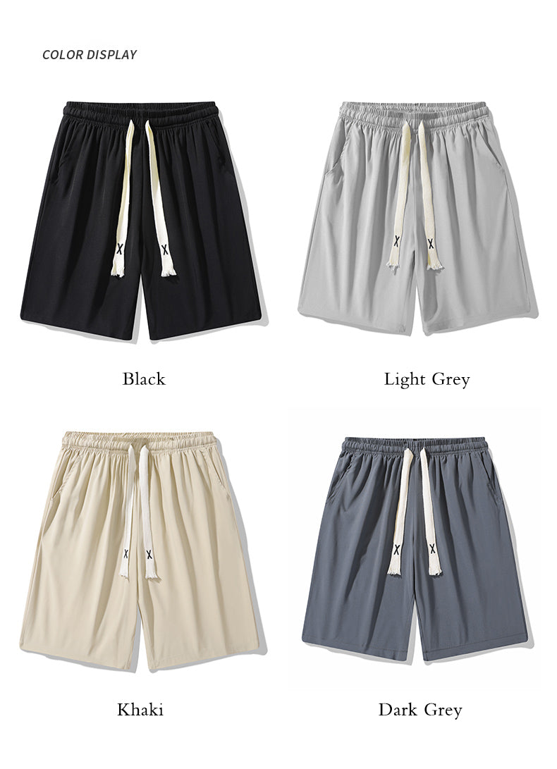 Cakulo Men's Comfy Bermuda Workout Shorts with Zipper Pockets