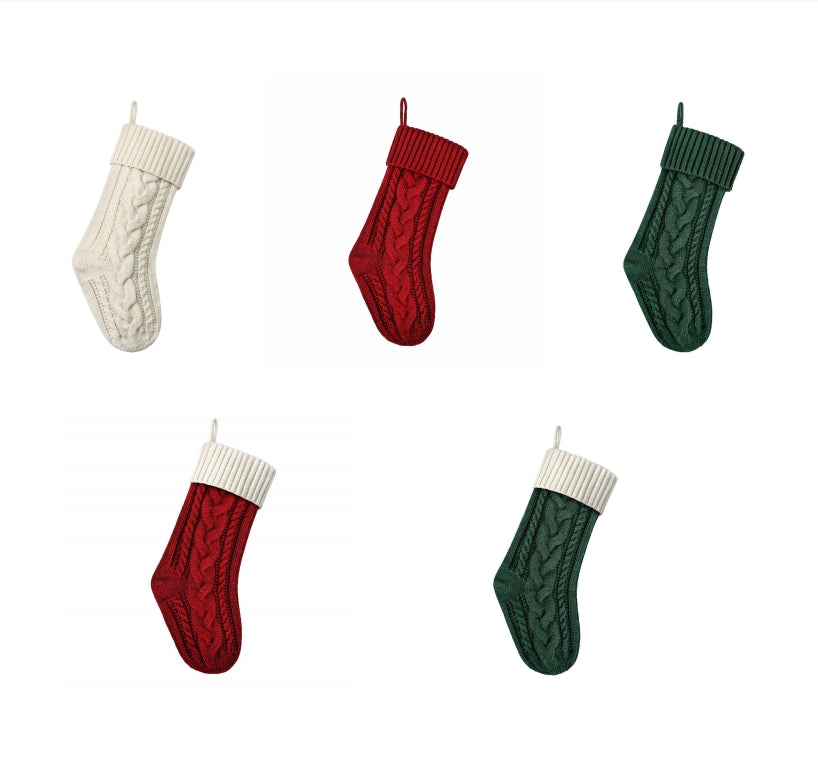 Hot-Selling Christmas Gift Custom Christmas Decoration Embroidered Stockings/Leather Patch Christmas Socks