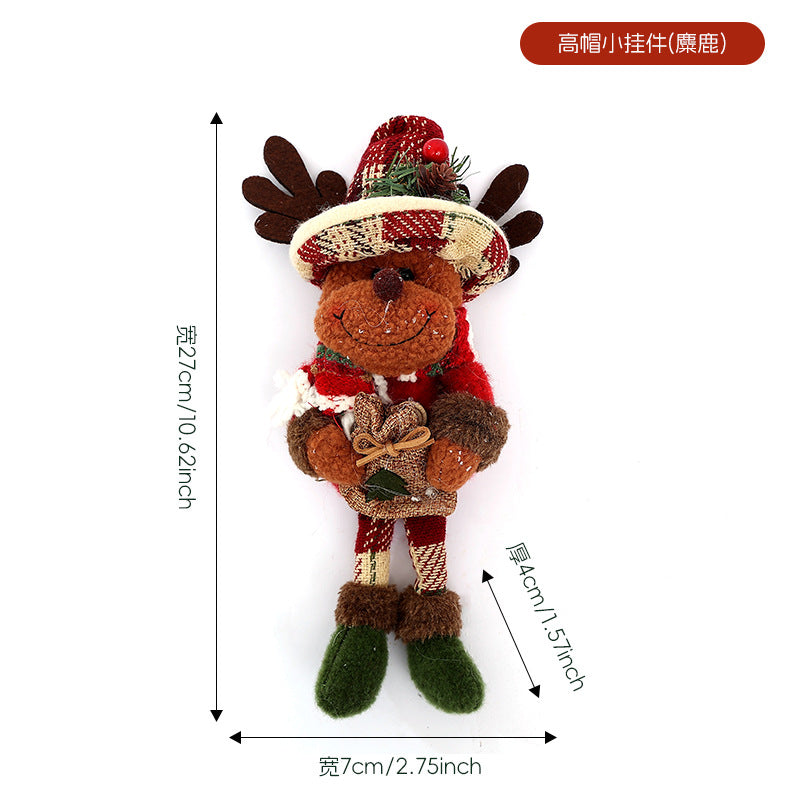 Christmas Decoration Supplies Pendant Striped Knitted Hat Rudolph Hanging Leg Doll Gnome Party Ornament
