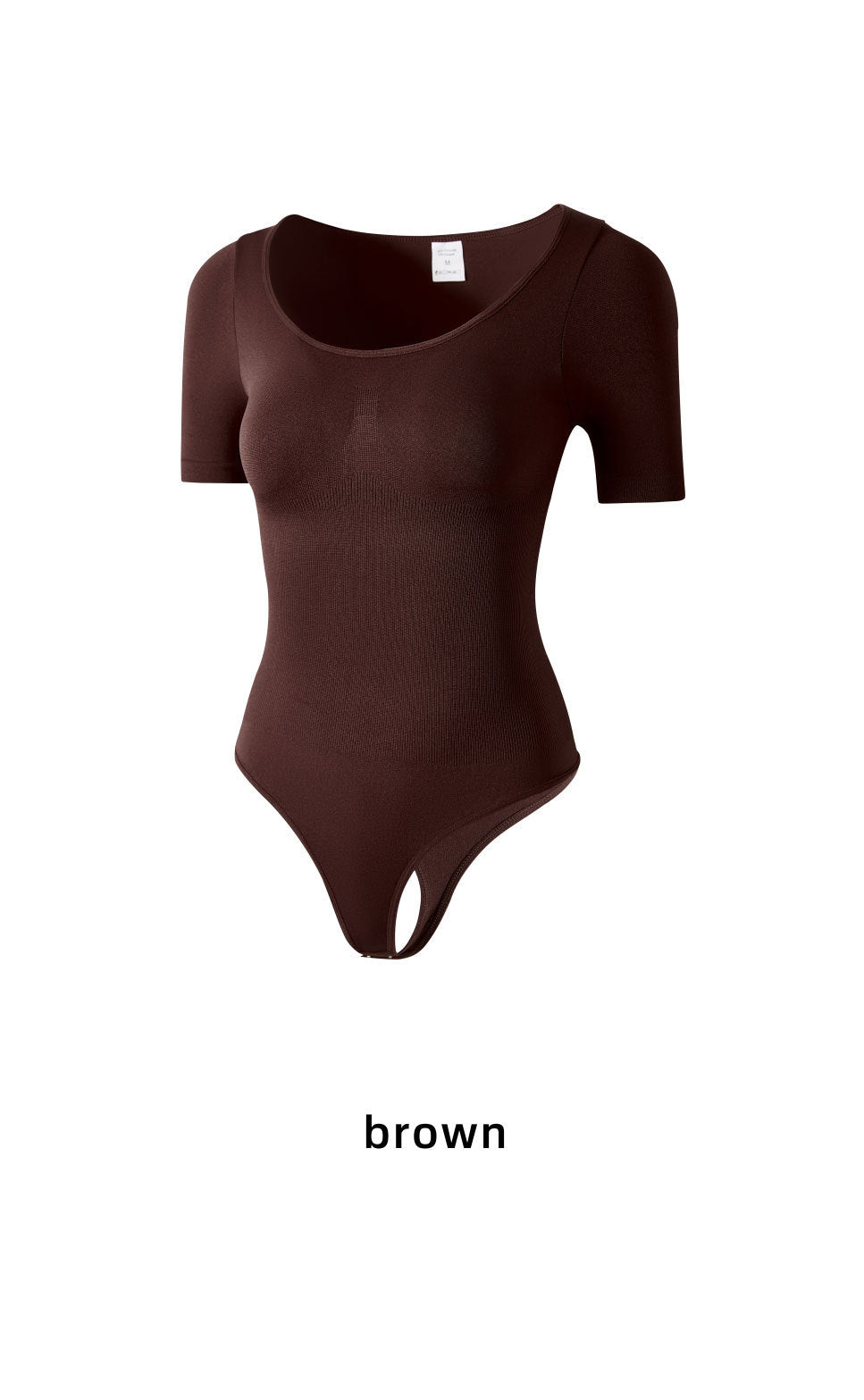 Cakulo Butt-Lifting Waist-Cinching Seamless Short-Sleeve Thong Shapewear Bodysuit