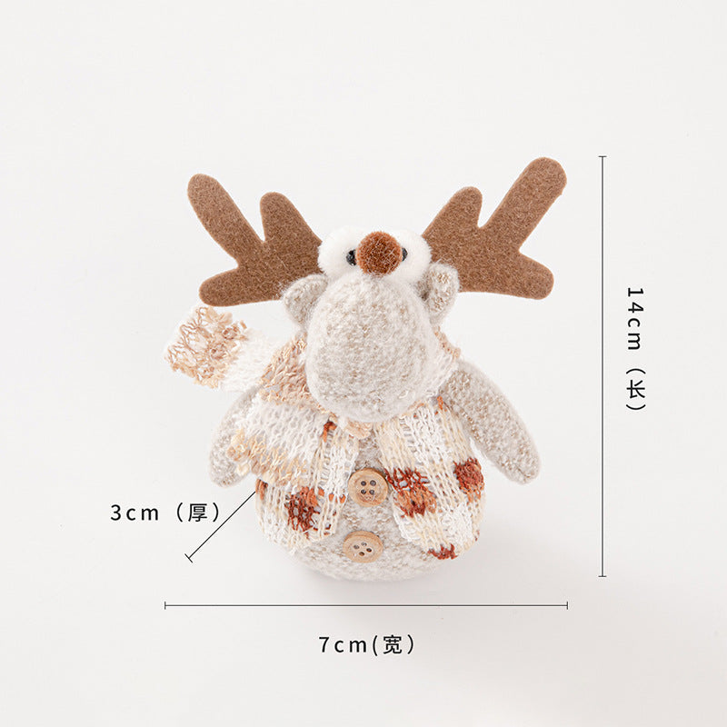 Christmas Decoration Supplies Pendant Striped Knitted Hat Rudolph Hanging Leg Doll Gnome Party Ornament