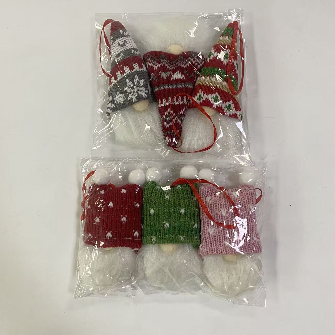 3-Piece Mingguan Christmas Nordic Style Knitted Gnome Pendant Set Christmas Decorations Gnome Figurine Ornaments