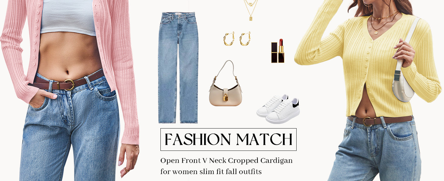 CAKULO Women Y2k Button V - Neck Slim Cropped Cardigan