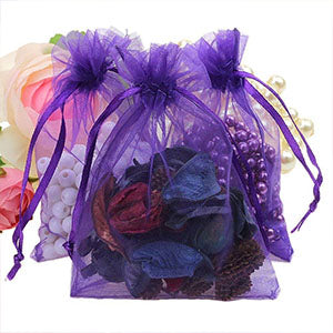 Cakulo 50pcs 6.7x9in Organza Bags Drawstring for Jewelry Candles Wine