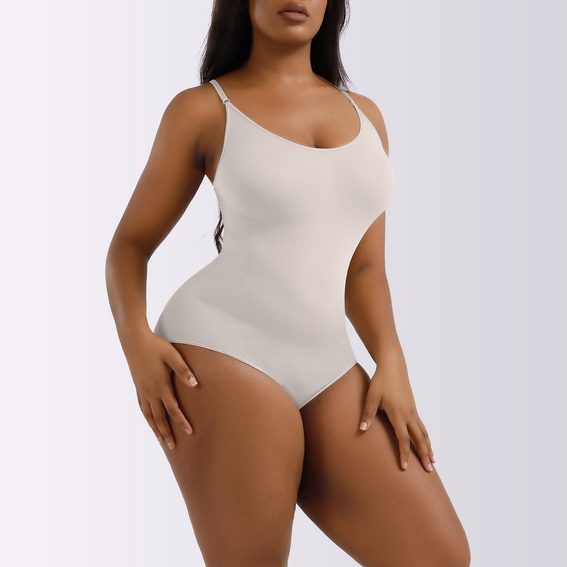 Cakulo Plus Size Postpartum Hip Lifting Seamless Full Body Belly Contraction One Piece Shapewear