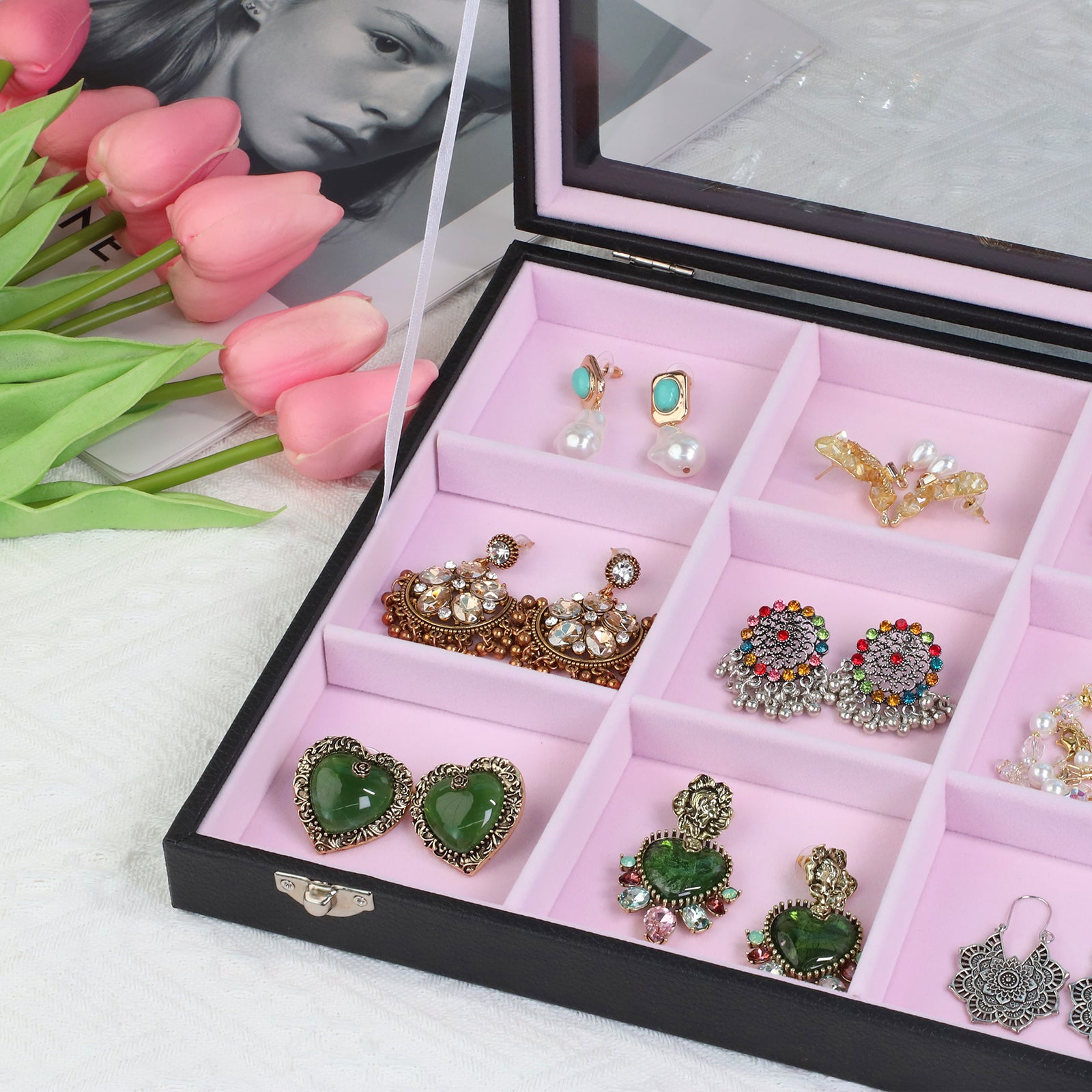 Cakulo Jewelry Organizer Earring Holder Organizer