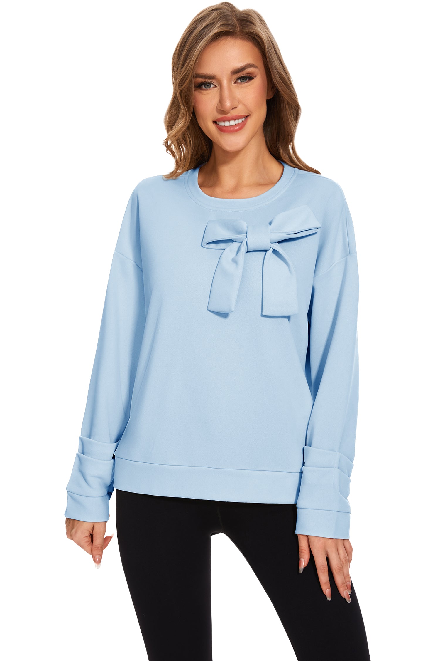 Cakulo Women's Oversized Bow Tunic Sweatshirt