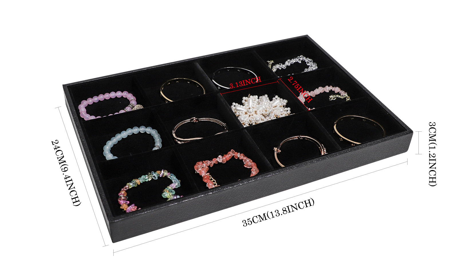 Cakulo Velvet Jewelry Tray Stackable Displays All Jewelry Perfect Showcase