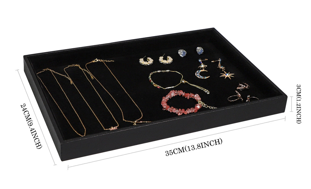Cakulo Velvet Jewelry Tray Stackable Displays All Jewelry Perfect Showcase