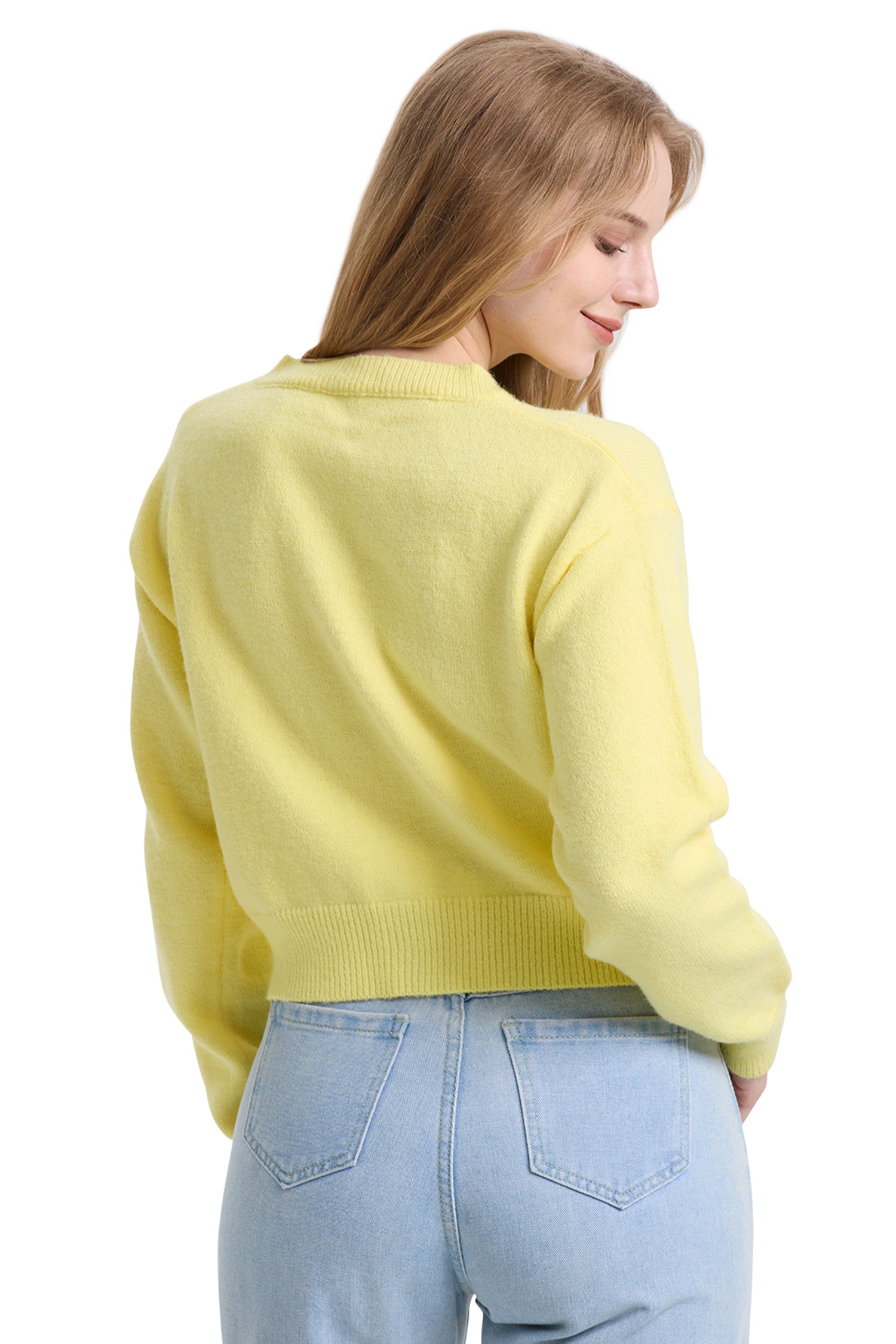 Cakulo Women's Cropped Cardigan Sweater Long Sleeve Y2K