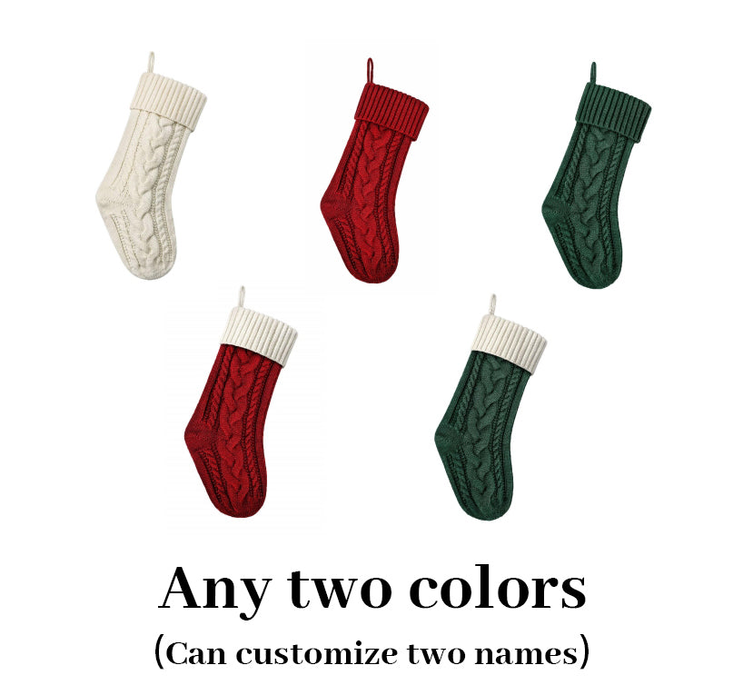 Hot-Selling Christmas Gift Custom Christmas Decoration Embroidered Stockings/Leather Patch Christmas Socks