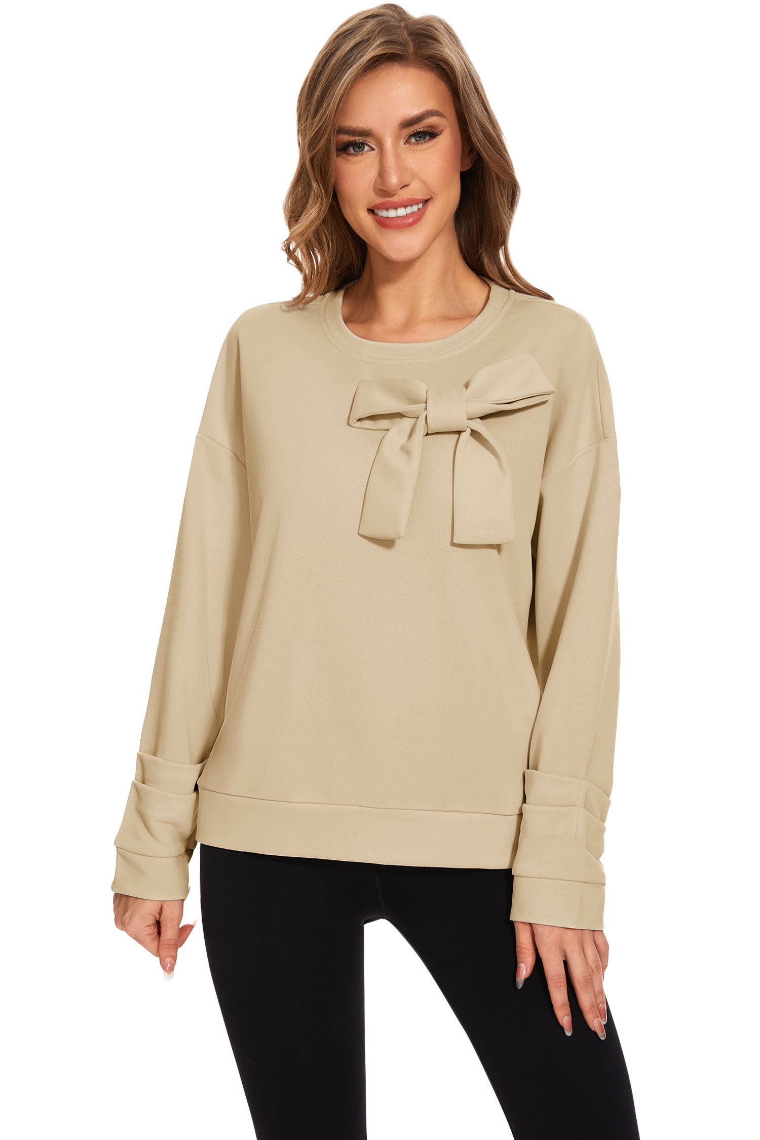 Cakulo Women's Oversized Bow Tunic Sweatshirt