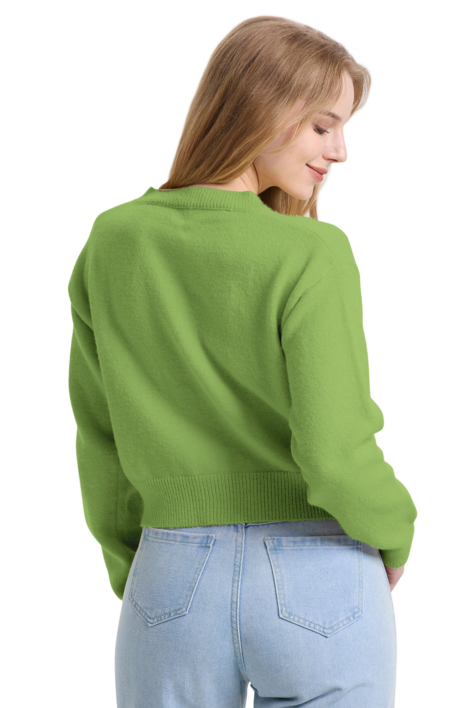 Cakulo Women's Cropped Cardigan Sweater Long Sleeve Y2K