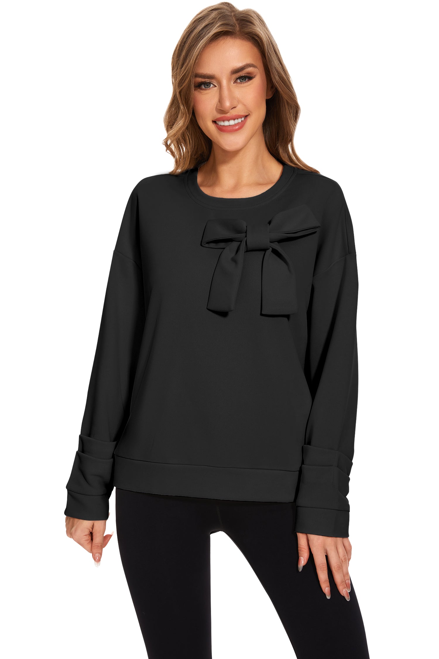 Cakulo Women's Oversized Bow Tunic Sweatshirt