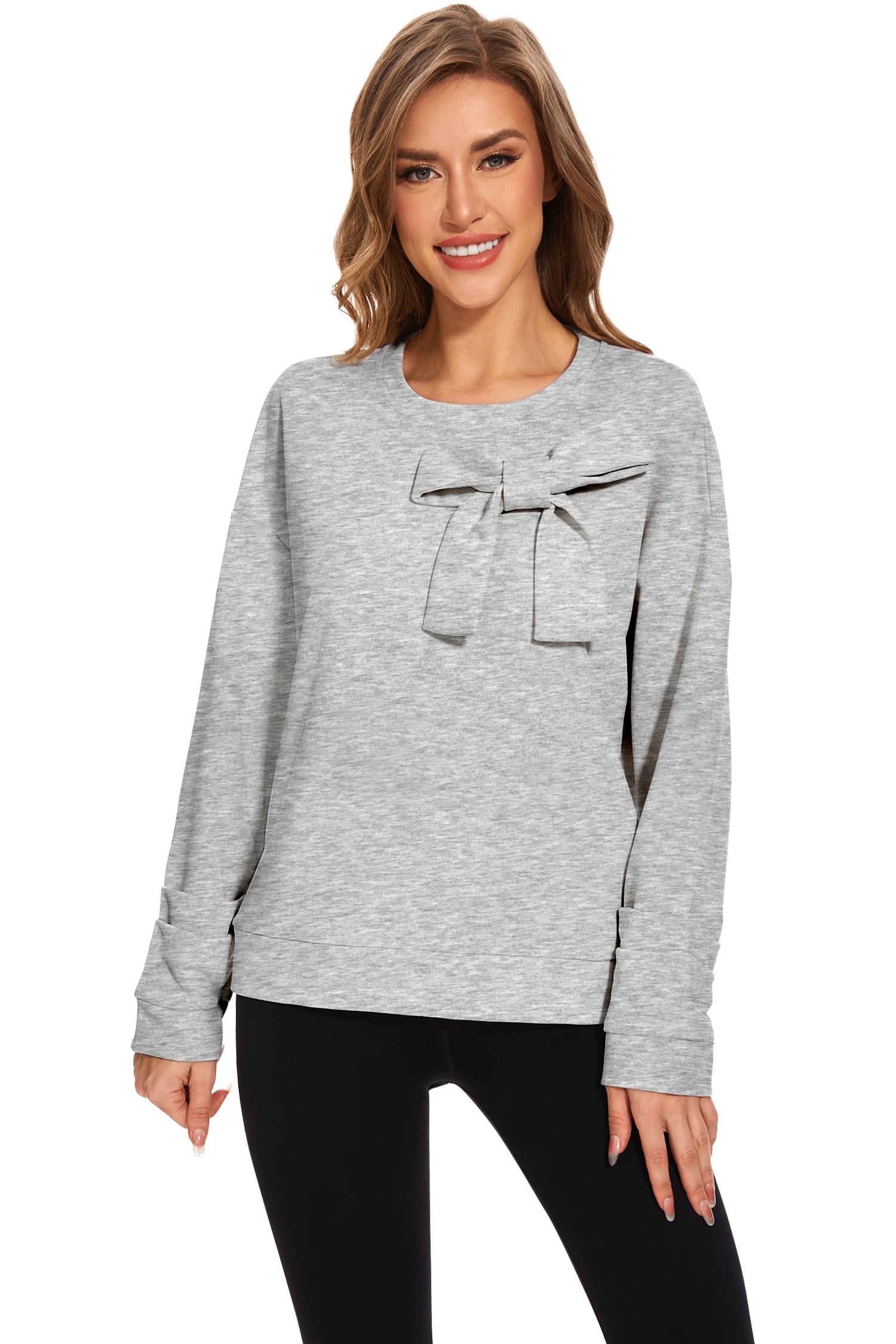 Cakulo Women's Oversized Bow Tunic Sweatshirt