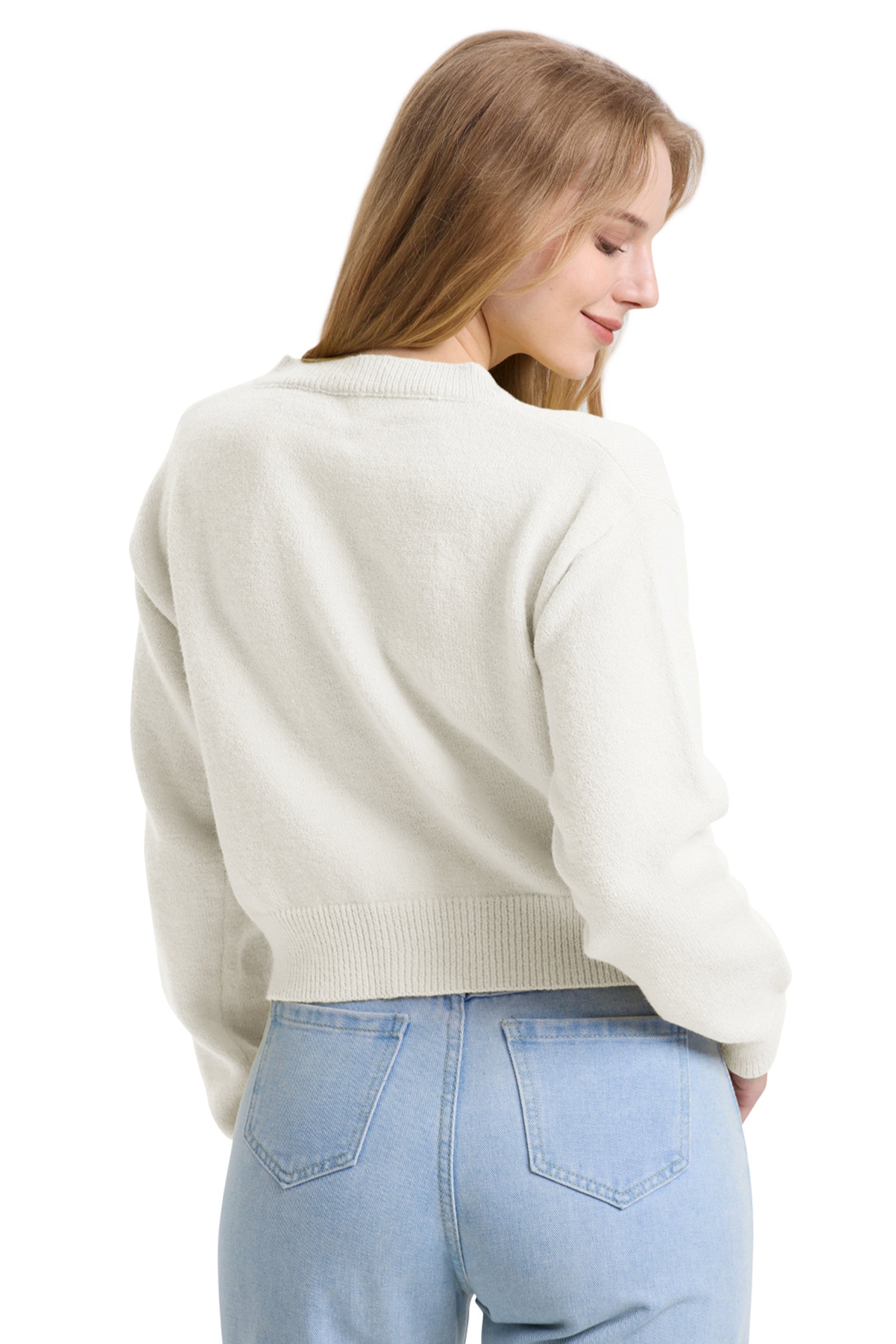 Cakulo Women's Cropped Cardigan Sweater Long Sleeve Y2K