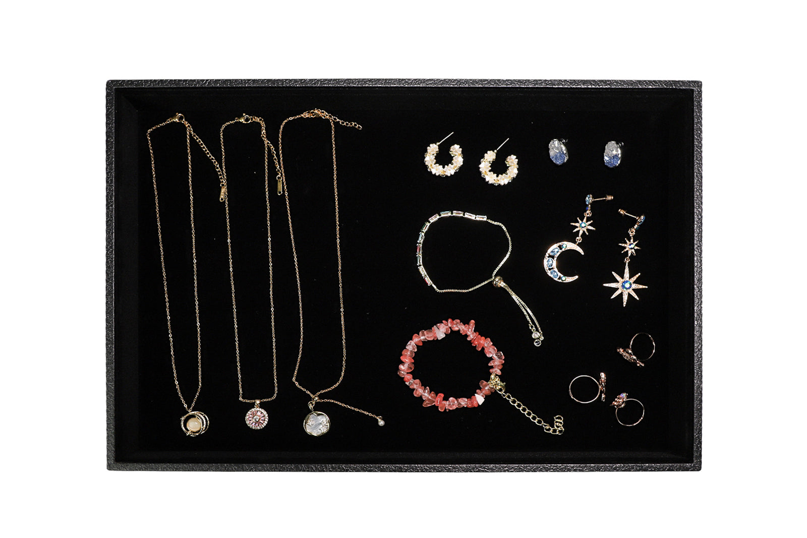 Cakulo Velvet Jewelry Tray Stackable Displays All Jewelry Perfect Showcase