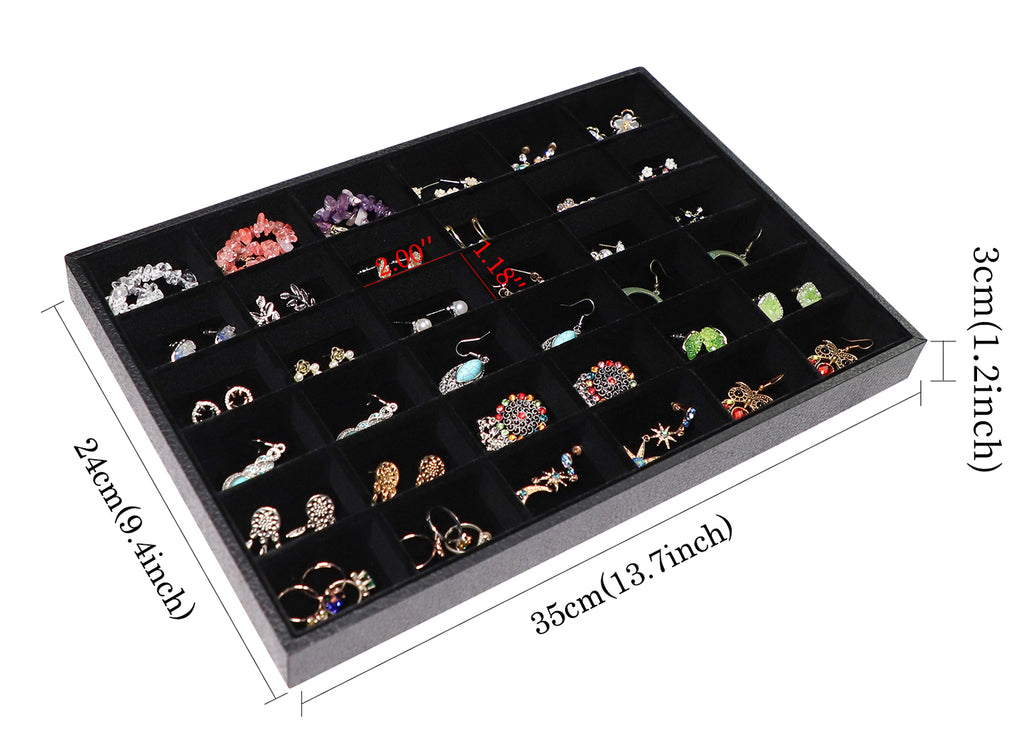 Cakulo Velvet Jewelry Tray Stackable Displays All Jewelry Perfect Showcase