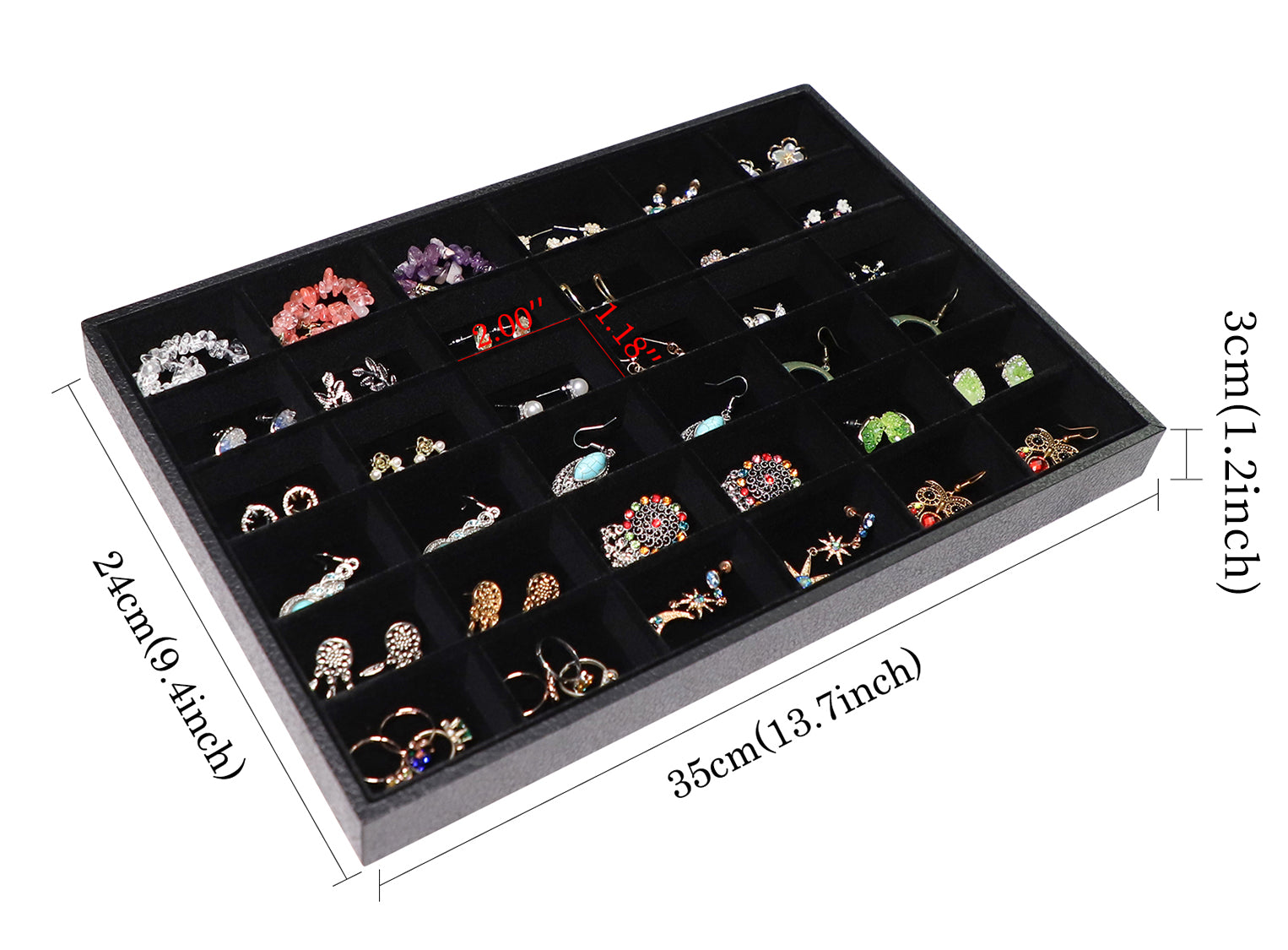 Cakulo Velvet Jewelry Tray Stackable Displays All Jewelry Perfect Showcase