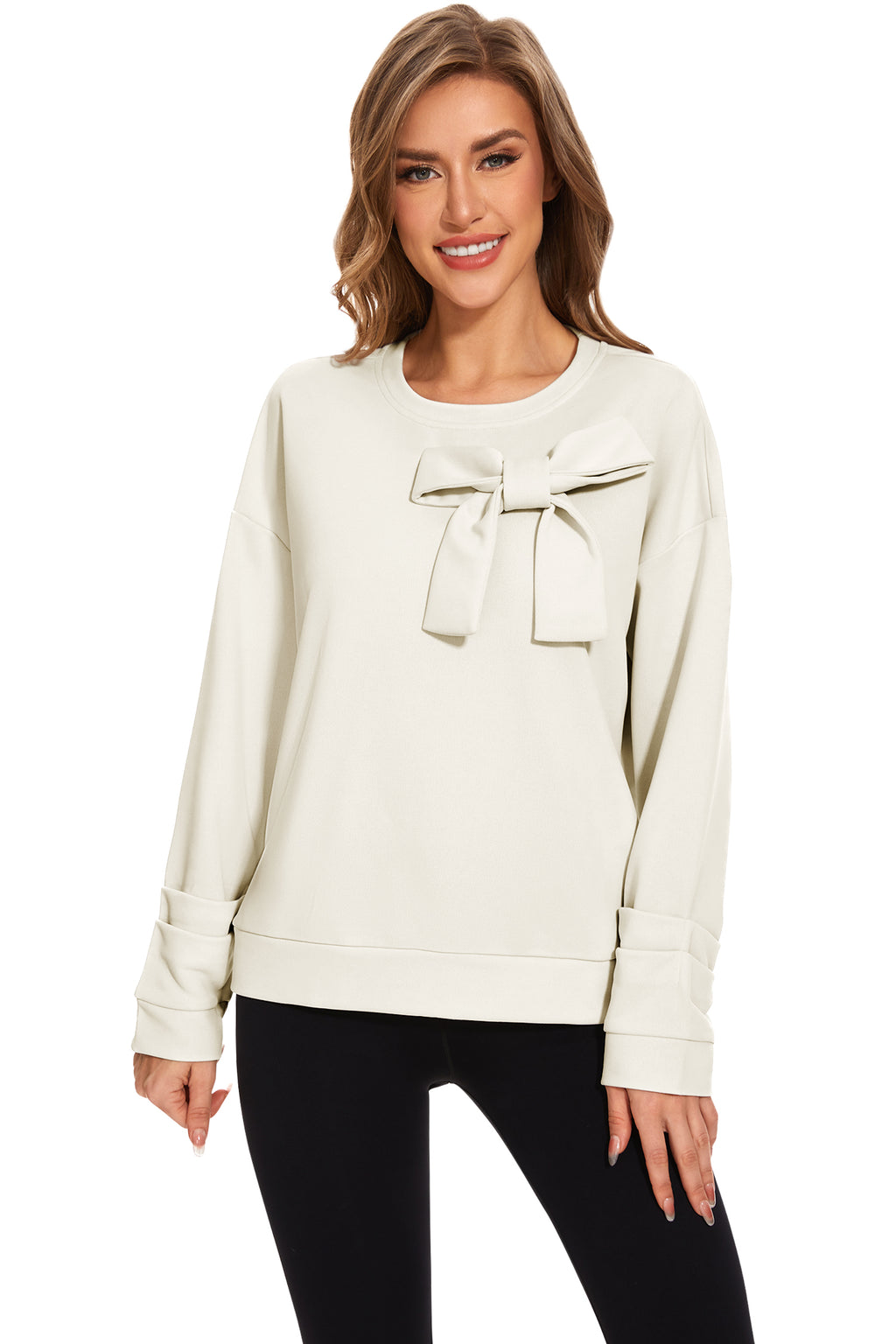 Cakulo Women's Oversized Bow Tunic Sweatshirt