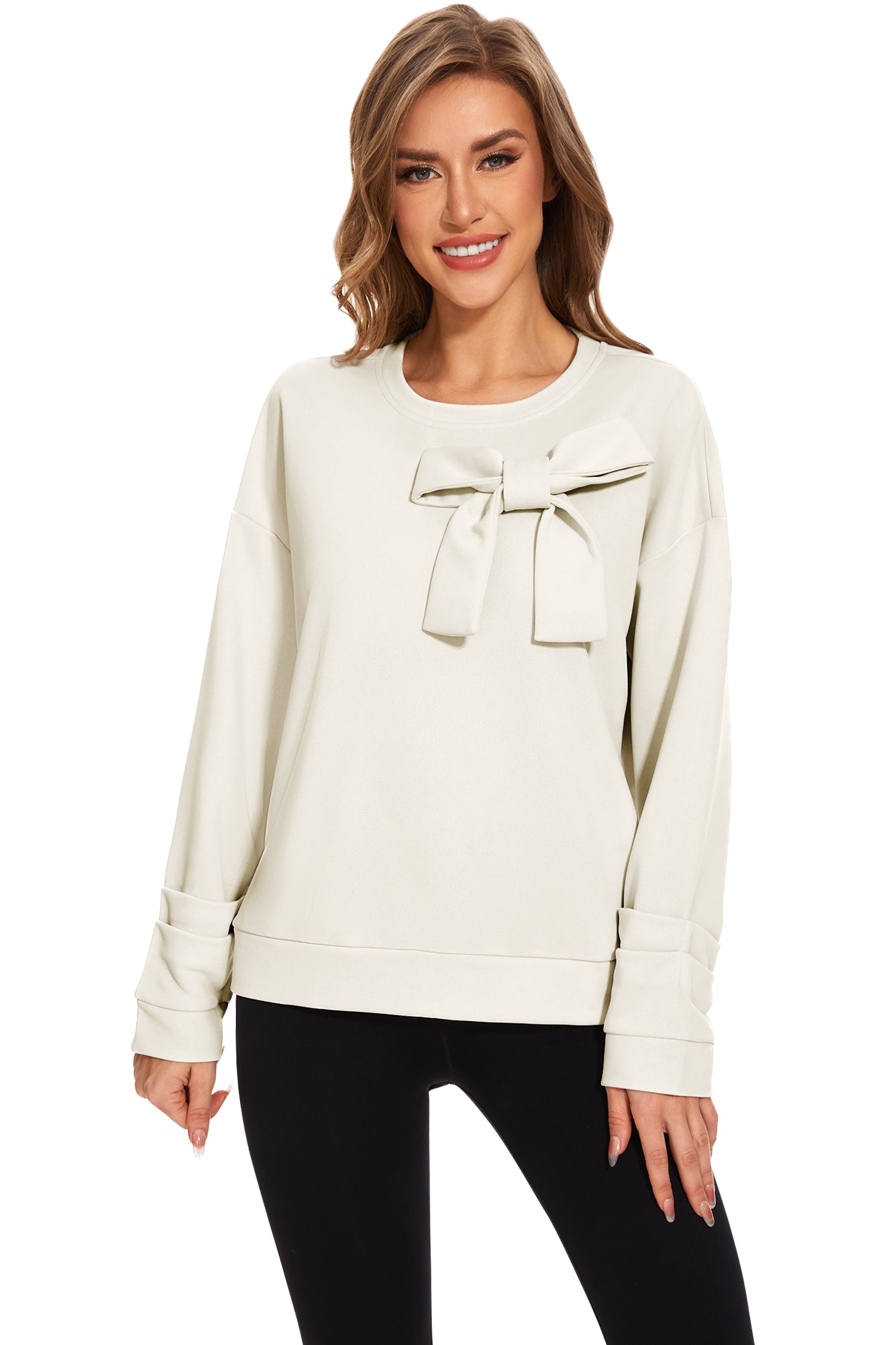 Cakulo Women's Oversized Bow Tunic Sweatshirt