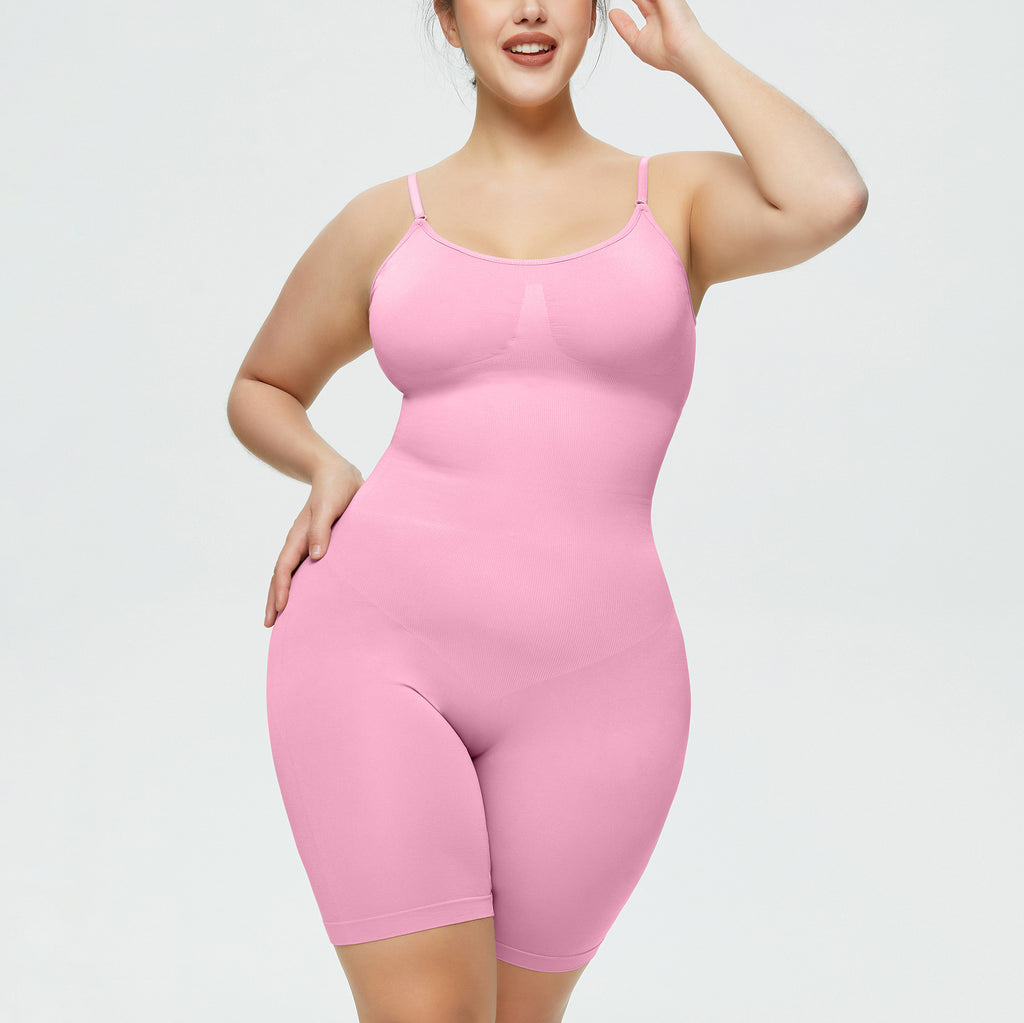 Cakulo Plus Size Postpartum Hip Lifting Seamless Full Body Belly Contraction One Piece Shapewear