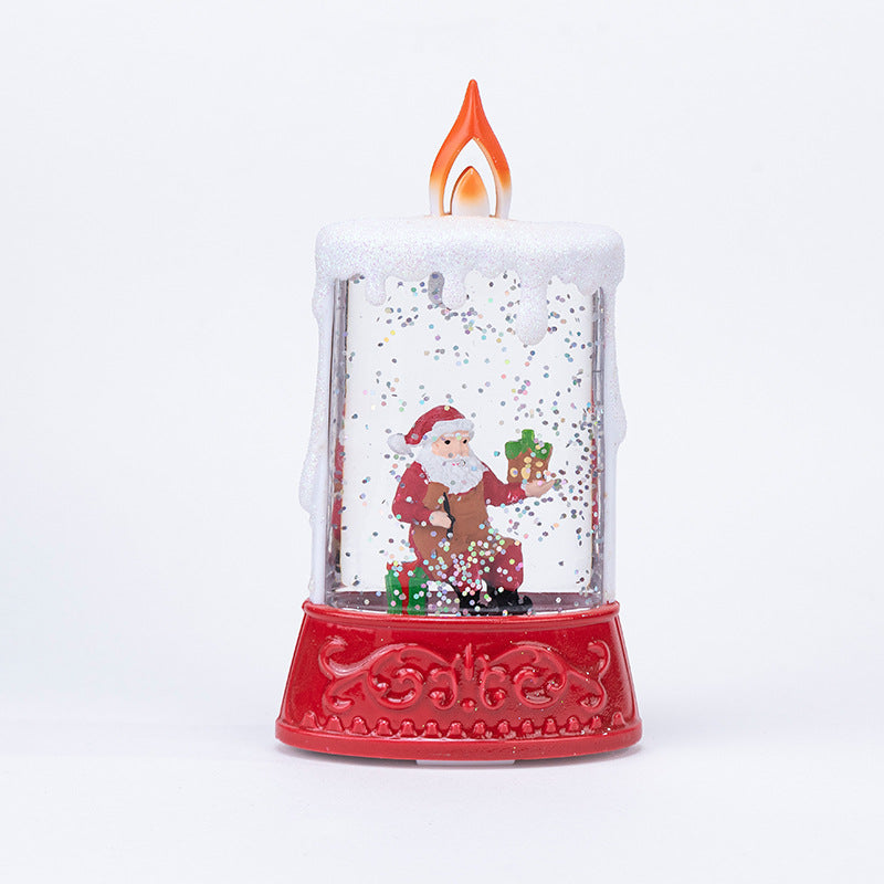 Christmas Glowing Water-Filled Candle Small Lantern Decoration Gift Elderly Water Feature Lamp Desktop Ornament Christmas Tree Arrangement