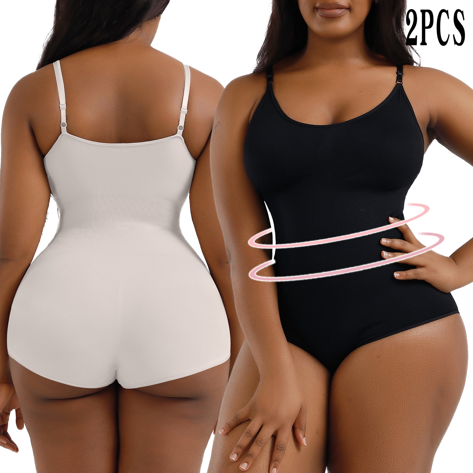 Cakulo Plus Size Postpartum Hip Lifting Seamless Full Body Belly Contraction One Piece Shapewear