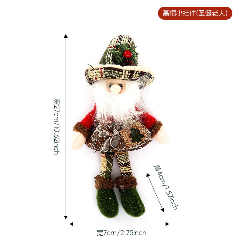 Christmas Decoration Supplies Pendant Striped Knitted Hat Rudolph Hanging Leg Doll Gnome Party Ornament