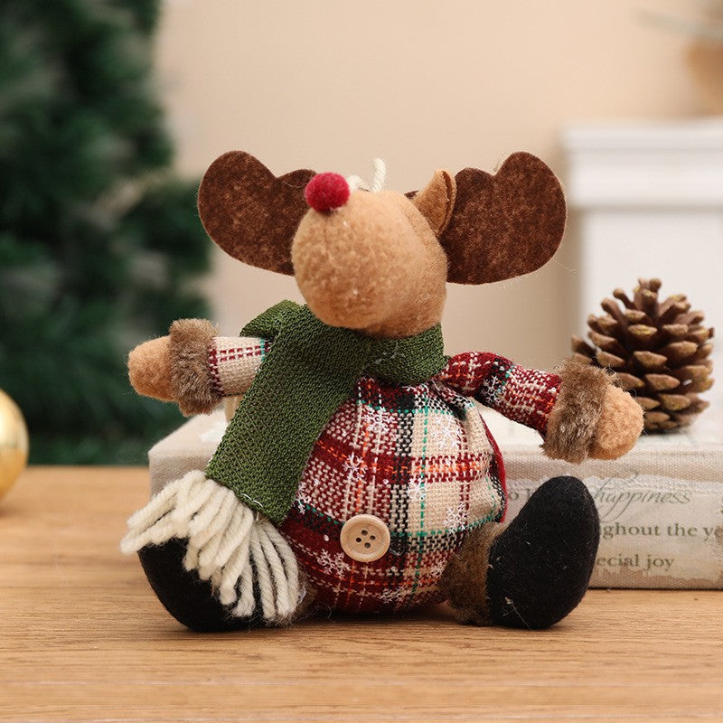 Christmas Decoration Supplies Pendant Striped Knitted Hat Rudolph Hanging Leg Doll Gnome Party Ornament