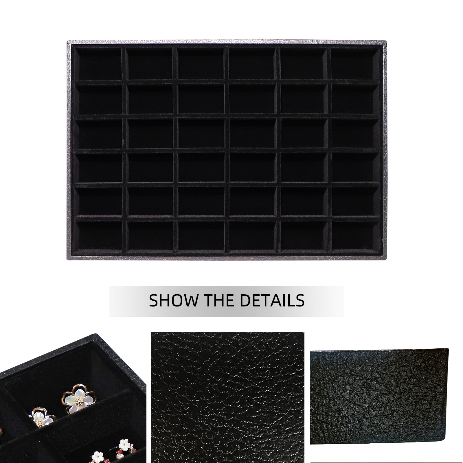 Cakulo Velvet Jewelry Tray Stackable Displays All Jewelry Perfect Showcase