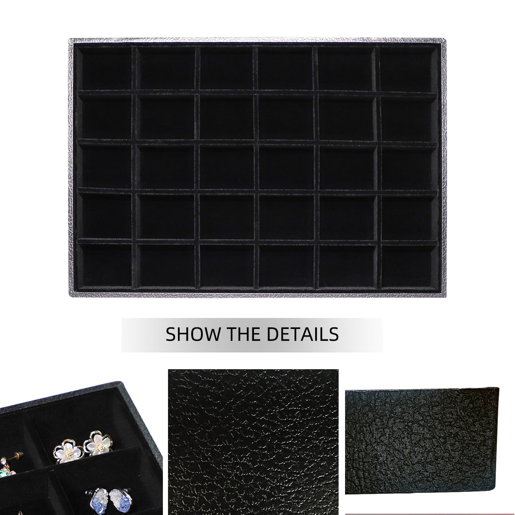 Cakulo Velvet Jewelry Tray Stackable Displays All Jewelry Perfect Showcase