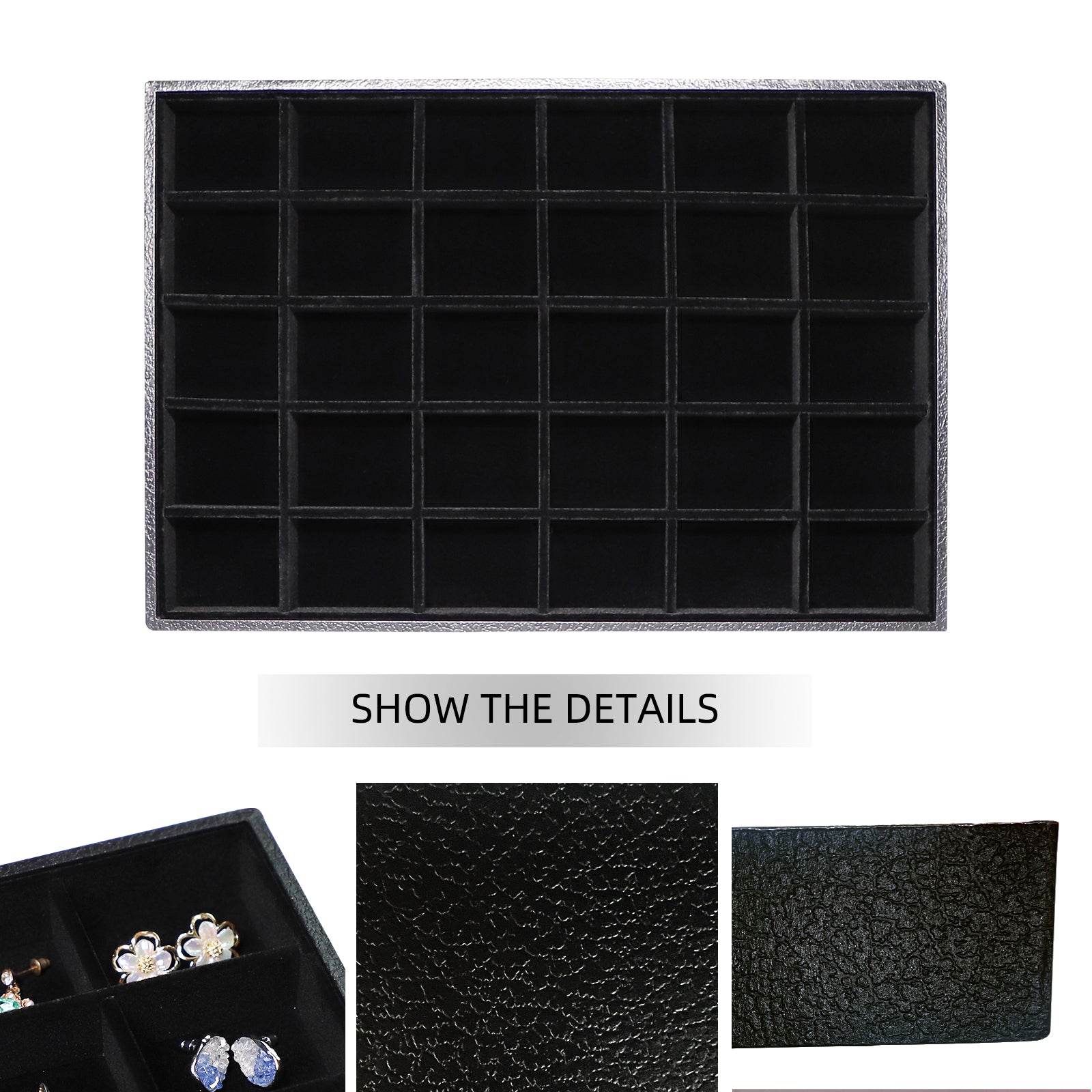 Cakulo Velvet Jewelry Tray Stackable Displays All Jewelry Perfect Showcase