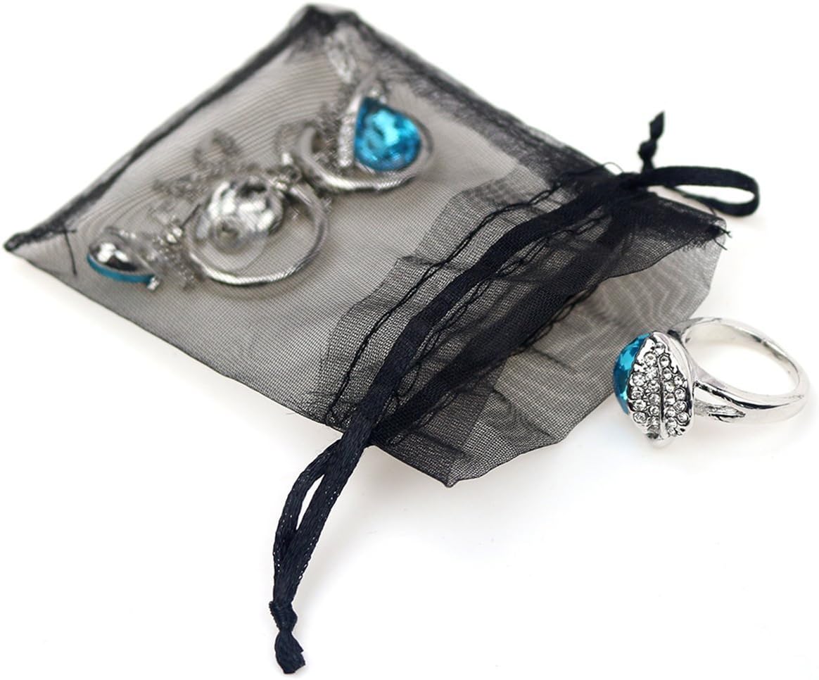 Cakulo 50pcs 6.7x9in Organza Bags Drawstring for Jewelry Candles Wine