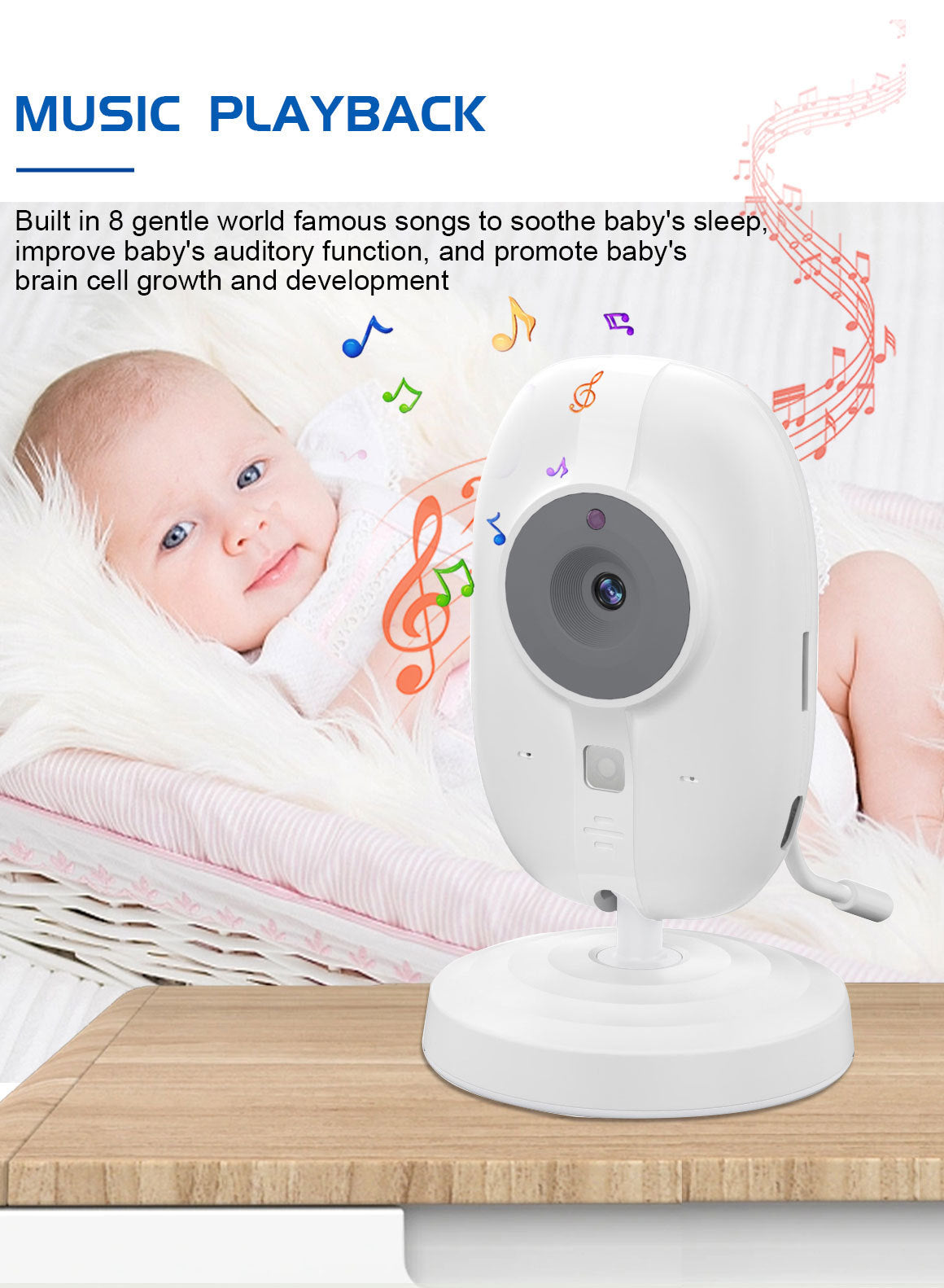 3.5inch Baby Monitor Caregiver Baby Monitor 603 Upgraded Model with Camera