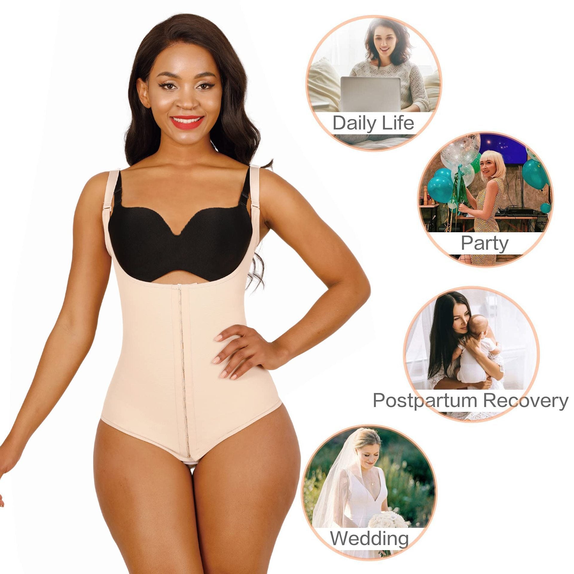 Cakulo Enhanced Women's Front Closure Shapewear - Chest Support Tummy Control