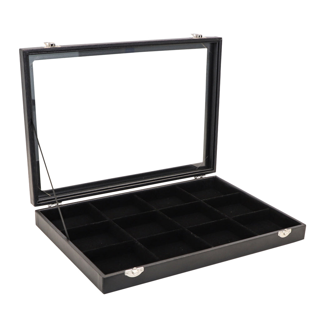 Cakulo Display Box Black Jewelry Storage Box with Clear Lid Holds Multiple