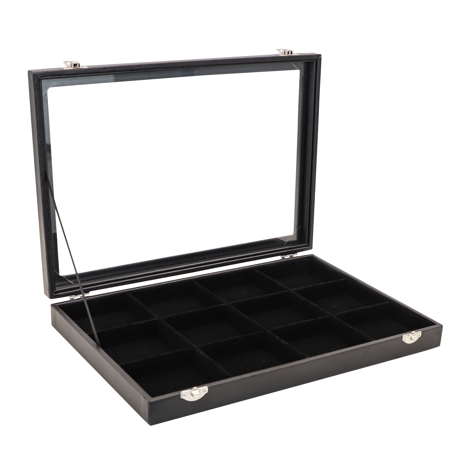 Cakulo Display Box Black Jewelry Storage Box with Clear Lid Holds Multiple